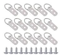 ZXShow 50 Pièces D Anneaux Cadre Photo Crochet Métallique Cintres à Cadre Photo Crochets D-Rings Cadre Photo Crochet Suspendu Double Trou avec Vis pour Horloge Suspendue Peintures Miroirs
