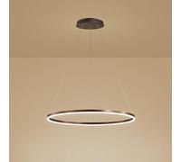 ZXSRGDHX Anneau Unique LED Suspension Nordique Moderne Cercle Lustre Réglable Lampes Suspendues pour Salon Îlot De Cuisine Table À Manger(40cm, 25W,Brown, Natural White)