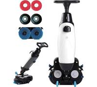 ZXSYYDS Autolaveuse-laveuse compacte et Portable, avec réservoirs séparés de 4 et 6 litres, Double Brosse et tête rotative à 360°, pour la Maison, Le Bureau et l'hôtel White