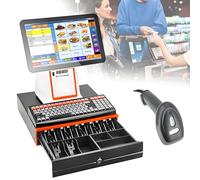 ZXSYYDS Caisse Enregistreuse Tactile 15,6 Pouces, Imprimante Intégrée, Caisse Enregistreuse Intelligente Tout-en-Un, écran Tactile Capacitif, écran Tactile Haute Résolution,White