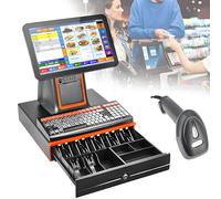 ZXSYYDS Caisse Enregistreuse Tactile 15,6 Pouces, Imprimante Intégrée, Caisse Enregistreuse Intelligente Tout-en-Un, écran Tactile Capacitif, écran Tactile Haute Résolution,Black