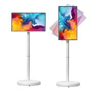 ZXSYYDS Téléviseur Portable 21,5 Pouces, écran Tactile 1080p sur roulettes avec caméra, Tablette TV rotative avec télécommande, écran Mobile Intelligent sur Pied 6+128G