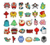 ZXTGBQ 30 PCS Charmes de Chaussure, Pins Croc Charme Chaussure, Breloques pour Chaussures, Style chinois classique, Breloque pour Sabots Sandales, Charm Pins Chaussures Pour Filles, GarçOns et Adultes