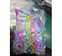 ZXTGBQ 4 Pcs Purple Fairy Costume Set, Magic Princess Fancy Dress Outfit with Tutu Skirt Butterfly Wings Crystal Magic Wand and Crown Crystal Tiaras for Girls Party Halloween Christmas Carnival Dress