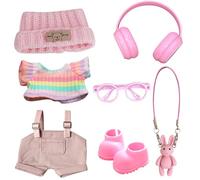 ZXTGBQ 7 Pcs Vêtements de poupée en Peluche de 17 cm, Accessoires pour Poupées, Poupées Vêtements pour Collectionneurs, Idée Cadeau Collectionneur, Noël, Anniversaire (No Doll)