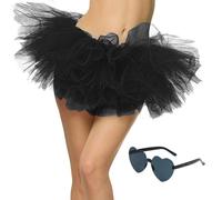 ZXTGBQ Jupe Femme Ballet Danse Tutu, 3 Couches Jupe en Tulle Habiller SoiréE Jupette Danse Classique Princess Dance Dress Fille RéTro AnnéEs 80 FêTe Halloween Christmas Carnaval Costume