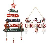 ZXTGBQ Lot De 2 DéCorations De Sapin De NoëL en Bois à Suspendre pour Sapin De NoëLs, Ornements De NoëL en Bois, Pendentifs d'arbre, Panneau pour Porte, FêTe d'hiver