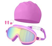 ZXTGBQ Lunettes De Natation Pour Enfants De 5 à 14 Ans, Anti-BuéE UV, Vision Large,Lunettes Piscine AntibuéE Aucune Fuite Anti-UV, Bouchons D'Oreille Avec Pince-Nez, Anti-Fuite Pour GarçOns Et Filles