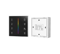 ZXTIIEUF Contrôleur de Gradation Tactile à télécommande PWM Smart T24 86, Panneau en Verre 2,4 GRF 4 Zones RGB/RGBW, Montage Mural, for Bandes LED/COB(T24-B)