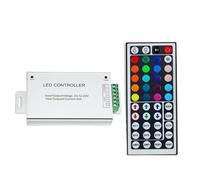 ZXTIIEUF Contrôleur LED RGB 12 A 24 A 24 Touches 44 Touches Télécommande sans Fil Infrarouge en Aluminium DC12 V-24 V Compatible avec 5050/3528 RGB(44 Keys,24A)