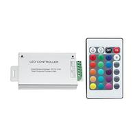 ZXTIIEUF Contrôleur LED RGB 12 A 24 A 24 Touches 44 Touches Télécommande sans Fil Infrarouge en Aluminium DC12 V-24 V Compatible avec 5050/3528 RGB(24keys,12A)