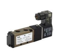 ZXTIIEUF Électrovanne pneumatique 4V110-06, 5 Voies, 2 Positions, 1/8 Pouces, DC 24V DC 12V AC 110V AC220V avec raccord 4mm 6mm 8mm, 1 pièce(6mm fittings-02,4V110-06 DC24V)