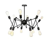 ZXTIIEUF Lustre Spoutnik doré E26, luminaire Suspendu Moderne, Style Vintage, Compatible avec Cuisine, Salon, Salle à Manger, Chambre à Coucher, Applique Murale de Style Ferme(5V,12 Head)