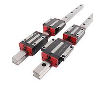 ZXTIIEUF Rail de Guidage linéaire Professionnel HGH15, Bloc de roulement Coulissant HGH15CA, Bride HGW15CC for Composants de Rail de Guidage de Moteur à vis à Billes(2 Rails 4 Hgh15ca,100mm)