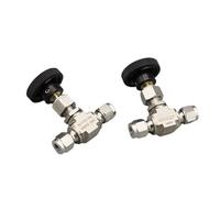 ZXTIIEUF Vanne à Aiguille Double Virole Haute Pression en Acier Inoxydable 316L, 6/8/10 mm, manomètre, 6000 psi, 1/8", 1/4", 3/8".(3MM)