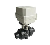 ZXTIIEUF Vanne à Boisseau sphérique motorisée 1/2'' UPVC 2 Voies normalement Ouverte 3 pièces AC/DC 9 V-24 V 10 Nm actionneur Marche/arrêt 15 s Engrenages métalliques(Glue End,CR502 Normally Open)