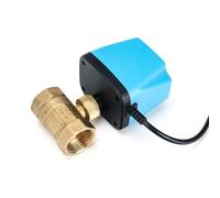 ZXTIIEUF Vanne à Boisseau sphérique motorisée normalement fermée 1/2", 3/4", 1", 2", 220 V, 12 V, 24 V, 2 Fils, en Laiton, remplace l'électrovanne.(2P,24VDC-Closed)