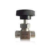 ZXTIIEUF Vanne à pointeau 1/8 po BSP, Filetage Femelle égal, vanne d'arrêt en Acier Inoxydable 304, vanne à pointeau 915 psi