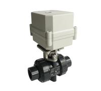 ZXTIIEUF Vanne d'arrêt électrique DN15 à actionneur en Plastique, 110 V-230 V, 3/4/7 Fils, BSP/NPT, 1/2'', 10 Nm, Marche/arrêt, 15 s, engrenage métallique(Glue End,AC-CR704)