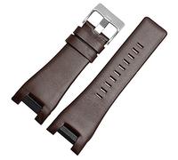 ZXTQW Bracelet de Montre Sangle en Cuir véritable 32mm Calfskin en Acier Inoxydable Boucle d'acier Inoxydable Bracelet de Remplacement Bande de Montre Compatible avec Diesel DZ1216 1273 4246 Cuir