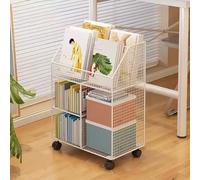 ZXTRYBHD Bibliothèque Mobile, Bibliothèques pour Salon de Grand Volume, Meuble de Rangement à roulettes étroites, Etagere Livre pour Le Salon et la Chambre à Coucher (Color : White)