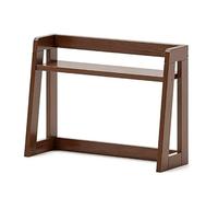 ZXTRYBHD Étagère à Deux Niveaux, Bibliothèque de Bureau Polyvalente, Structure Trapézoïdale Stable, Compacte mais Spacieuse - Idéale pour Chambre D'étudiant, Bureau ou Cuisine(Brown)