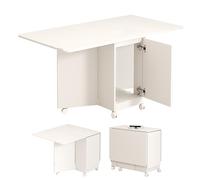 ZXTRYBHD Table à Manger Pliante pour 4 Personnes, îlot de Cuisine avec Plateau Rabattable et roulettes Verrouillables, pour Les Petites Cuisines, Appartements et Salles à Manger(120cm/47.2in)