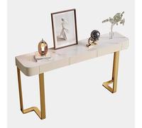 ZXTRYBHD Table Console avec 1/2 Tiroirs, Console D'entrée, Table de Canapé en Pierre Frittée pour Couloir, Salon, Chambre à Coucher(White,100cm/39.3in)