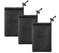 ZXUPOI 3 Pcs Téléphone Noir Nylon Portable Engrener Pochette à Cordon Sacs