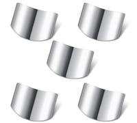 ZXUPOI 5 Pièces Protège-Doigts en Acier Inoxydable Protecteur de Doigt Protecteur de Coupe de Couteau Garde de Couteau pour Cuisine Trancher Découper Hacher