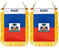 ZXvZYT Lot de 2 drapeaux de fenêtre de voiture (Haiti)