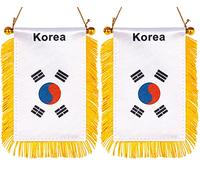 ZXvZYT Lot de 2 drapeaux nationaux pour fenêtre de voiture (Corée)