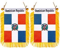 ZXvZYT Lot de 2 drapeaux nationaux pour fenêtre de voiture (Dominica)