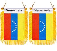 ZXvZYT Lot de 2 drapeaux nationaux pour fenêtre de voiture (Venezuela)