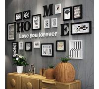 ZXW Cadre Photo en Bois Massif Mur Photo créatif 17 pièces/Ensemble de Mur de Cadre/mélange de Bricolage et Combinaison de Cadre Photo