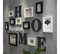 ZXW Ensemble de Mur Photo de Cadre Photo en Bois Massif, Mur de Cadre Photo décoratif, 10 Combinaisons de Cadres Photo bricolage-126 * 75 cm