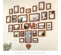 ZXW Mur de Photo en Forme de Coeur dans Le Salon, Cadre Photo décoratif de Chambre à Coucher d'amour de Style européen 24 pièces, Combinaison de Mur de Cadre Photo Mural