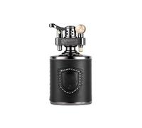 Zxwjddm Briquet à kérosène de Bureau rétro, Texture en Cuir avec Motif en Relief, Rechargeable, adapté à la Collection, à la décoration et aux Cadeaux(Black)