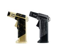 Zxwjddm Pack de Deux briquets au Butane en métal Coupe-Vent d'extérieur, Quatre Buses à feu Direct, Lance-Flammes à Base de poignée à Jet, adaptés à diverses activités de Plein air(Cp4)