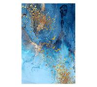 ZXWL Exquis Bleu Or Spot Toile Peinture Affiches et Impressions Mur Art Photos pour Salon Chambre Bureau Couloir décor 30x45 cm sans Cadre