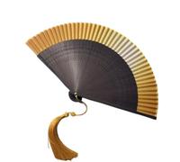 ZXYBAOD Eventail Ventilateur Pliant De Bambou Gradient avec Tassel, Main Transition Couleur Solide pour Le Décor Maison Refroidissement Danse Tir Costume-Gold