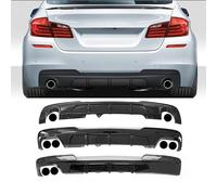 ZXYHBHD Compatible avec BMW 5 Series F10 F11 M Sport 2010-2016, Lèvre de Diffuseur de Diffuseur de Becquet de Pare-Chocs Arrière,Gloss Black-2 exhausts on One Side