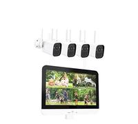 ZXZZAS Camera Surveillance 13 Pouces 3MP système de caméra de Surveillance de sécurité Batterie caméra PIR caméra de détection intellinte Ensemble CCTV NVR Kit sans Fil(None,4 Camera 8 CH NVR)