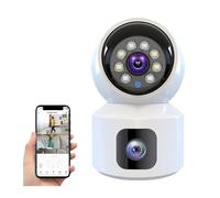 ZXZZAS Camera Surveillance Mini caméra HD sans Fil Double Objectif 8MP caméras IP Vision Nocturne Intelligente CCTV sécurité PTZ Camara Moniteur bébé intérieur(8MP Cam Add 32GB)