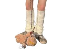 ZYAGH 2pair 50-70CM Over Knee Uniform Leg Warmers Socks Pile Up Foot Warming Cover(White,50cm)