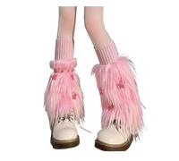 ZYAGH 2pair Women Furry Leg Warmers Boot Covers Lady Cute Warm Sock Socksarm Socks(Dark Grey)