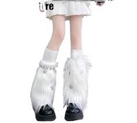 ZYAGH 2pair Women Furry Leg Warmers Boot Covers Lady Cute Warm Sock Socksarm Socks(Grey)