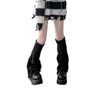 ZYAGH 2pair Women's Striped Leg Warmers Long Socks Knitted Leggings Winter Kawaii Arm Ankle Stripe(Black)
