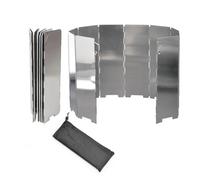 ZYAGH 8/10 Plates Gas Stove Wind Shield Outdoor Camping Barbecue Picnic Cooking Burner Windproof Screen Aluminum Alloy(10 Plates)