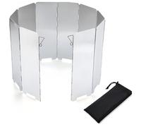 ZYAGH 8/9/10 Plates Gas Stove Wind Shield Outdoor Camping Picnic Cooking Burner Windproof Screen Aluminum Alloy(10 Plates)
